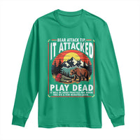 Funny Camping Hiking Sarcastic Long Sleeve Shirt Bear Attack Tip - Wonder Print Shop