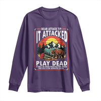 Funny Camping Hiking Sarcastic Long Sleeve Shirt Bear Attack Tip - Wonder Print Shop
