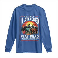 Funny Camping Hiking Sarcastic Long Sleeve Shirt Bear Attack Tip - Wonder Print Shop