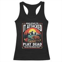 Funny Camping Hiking Sarcastic Racerback Tank Top Bear Attack Tip - Wonder Print Shop