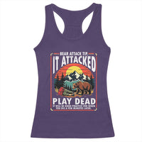 Funny Camping Hiking Sarcastic Racerback Tank Top Bear Attack Tip - Wonder Print Shop
