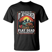 Funny Camping Hiking Sarcastic T Shirt Bear Attack Tip - Wonder Print Shop