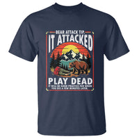 Funny Camping Hiking Sarcastic T Shirt Bear Attack Tip - Wonder Print Shop