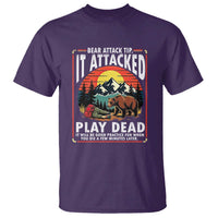 Funny Camping Hiking Sarcastic T Shirt Bear Attack Tip - Wonder Print Shop