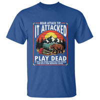 Funny Camping Hiking Sarcastic T Shirt Bear Attack Tip - Wonder Print Shop