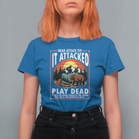 Funny Camping Hiking Sarcastic T Shirt For Women Bear Attack Tip - Wonder Print Shop