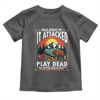 Funny Camping Hiking Sarcastic Toddler T Shirt Bear Attack Tip - Wonder Print Shop