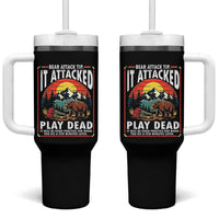 Funny Camping Hiking Sarcastic Tumbler With Handle Bear Attack Tip - Wonder Print Shop
