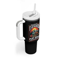 Funny Camping Hiking Sarcastic Tumbler With Handle Bear Attack Tip - Wonder Print Shop