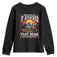 Funny Camping Hiking Sarcastic Youth Sweatshirt Bear Attack Tip - Wonder Print Shop