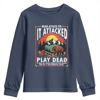 Funny Camping Hiking Sarcastic Youth Sweatshirt Bear Attack Tip - Wonder Print Shop