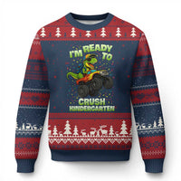 Back To School Boy Dinosaur Ugly Christmas Sweater I Am Ready To Crush Kindergarten - Wonder Print Shop