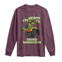 Back To School Boy Dinosaur Long Sleeve Shirt I Am Ready To Crush Kindergarten - Wonder Print Shop