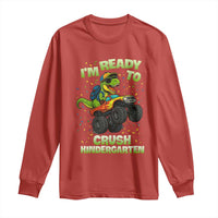 Back To School Boy Dinosaur Long Sleeve Shirt I Am Ready To Crush Kindergarten - Wonder Print Shop