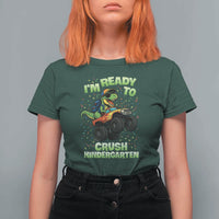 Back To School Boy Dinosaur T Shirt For Women I Am Ready To Crush Kindergarten - Wonder Print Shop