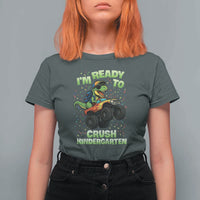 Back To School Boy Dinosaur T Shirt For Women I Am Ready To Crush Kindergarten - Wonder Print Shop