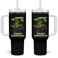 Back To School Boy Dinosaur Tumbler With Handle I Am Ready To Crush Kindergarten - Wonder Print Shop