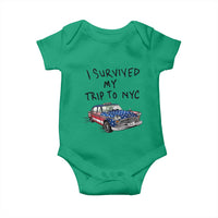 I Survived My Trip to NYC Baby Onesie Funny New York City USA Flag Taxi Meme Gift