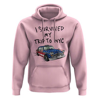 I Survived My Trip to NYC Hoodie Funny New York City USA Flag Taxi Meme Gift