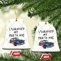 I Survived My Trip to NYC Ceramic Ornament Funny New York City USA Flag Taxi Meme Gift