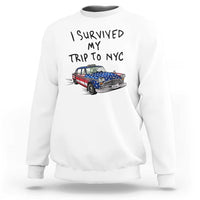 I Survived My Trip to NYC Sweatshirt Funny New York City USA Flag Taxi Meme Gift