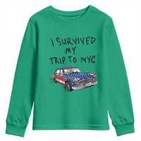 I Survived My Trip to NYC Youth Sweatshirt Funny New York City USA Flag Taxi Meme Gift