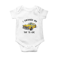 I Survived My Trip to NYC Baby Onesie Funny New York City Yellow Taxi Meme Gift