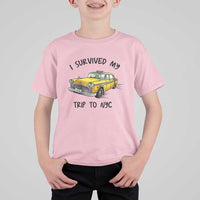 I Survived My Trip to NYC T Shirt For Kid Funny New York City Yellow Taxi Meme Gift