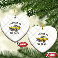 I Survived My Trip to NYC Ceramic Ornament Funny New York City Yellow Taxi Meme Gift
