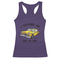 I Survived My Trip to NYC Racerback Tank Top Funny New York City Yellow Taxi Meme Gift