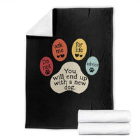 Do Not Ask Me For Life Advice Throw Blanket Funny Sarcastic Dog Lover Gift