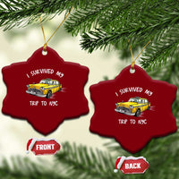 I Survived My Trip to NYC Ceramic Ornament Funny New York City Yellow Taxi Meme