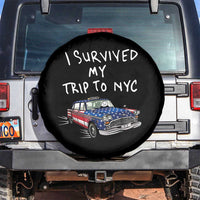 I Survived My Trip to NYC Spare Tire Cover Funny New York City USA Flag Taxi Meme
