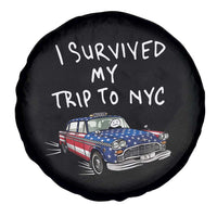I Survived My Trip to NYC Spare Tire Cover Funny New York City USA Flag Taxi Meme