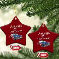 I Survived My Trip to NYC Ceramic Ornament Funny New York City USA Flag Taxi Meme