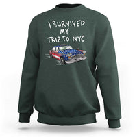 I Survived My Trip to NYC Sweatshirt Funny New York City USA Flag Taxi Meme