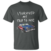 I Survived My Trip to NYC T Shirt Funny New York City USA Flag Taxi Meme