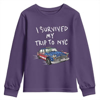 I Survived My Trip to NYC Youth Sweatshirt Funny New York City USA Flag Taxi Meme