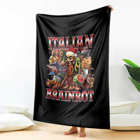 Italian Brainrot Christmas Meme Throw Blanket Funny Brain Rot Gen Z Meme - Wonder Print Shop