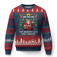Nakatomi Plaza Xmas Ugly Christmas Sweater Funny Santa Gun Cosplay Xmas - Wonder Print Shop