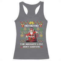 Nakatomi Plaza Christmas Racerback Tank Top Funny Santa Gun Cosplay Xmas - Wonder Print Shop