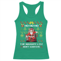 Nakatomi Plaza Christmas Racerback Tank Top Funny Santa Gun Cosplay Xmas - Wonder Print Shop