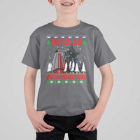 Nakatomi Plaza Christmas T Shirt For Kid Funny Catzilla Monster Xmas - Wonder Print Shop
