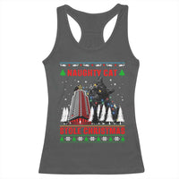 Nakatomi Plaza Christmas Racerback Tank Top Funny Catzilla Monster Xmas - Wonder Print Shop