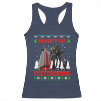 Nakatomi Plaza Christmas Racerback Tank Top Funny Catzilla Monster Xmas - Wonder Print Shop