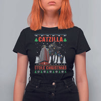 Nakatomi Plaza Christmas T Shirt For Women Funny Catzilla Monster Xmas - Wonder Print Shop