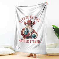 Yippee Ki Yay Mother Fcker Throw Blanket Funny Santa Gun Christmas - Wonder Print Shop