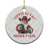 Yippee Ki Yay Mother Fcker Ceramic Ornament Funny Santa Gun Christmas - Wonder Print Shop