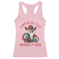 Yippee Ki Yay Mother Fcker Racerback Tank Top Funny Santa Gun Christmas - Wonder Print Shop