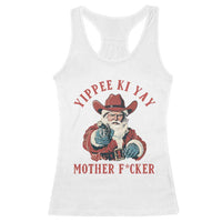 Yippee Ki Yay Mother Fcker Racerback Tank Top Funny Santa Gun Christmas - Wonder Print Shop